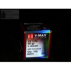 .224 55gr Hornady V-MAX w/Cannelure (100CT)